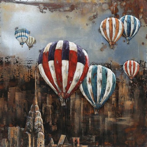3D painting Iron Balloons above NY 100x100cm 3D painting Iron Balloons above NY 100x100cm