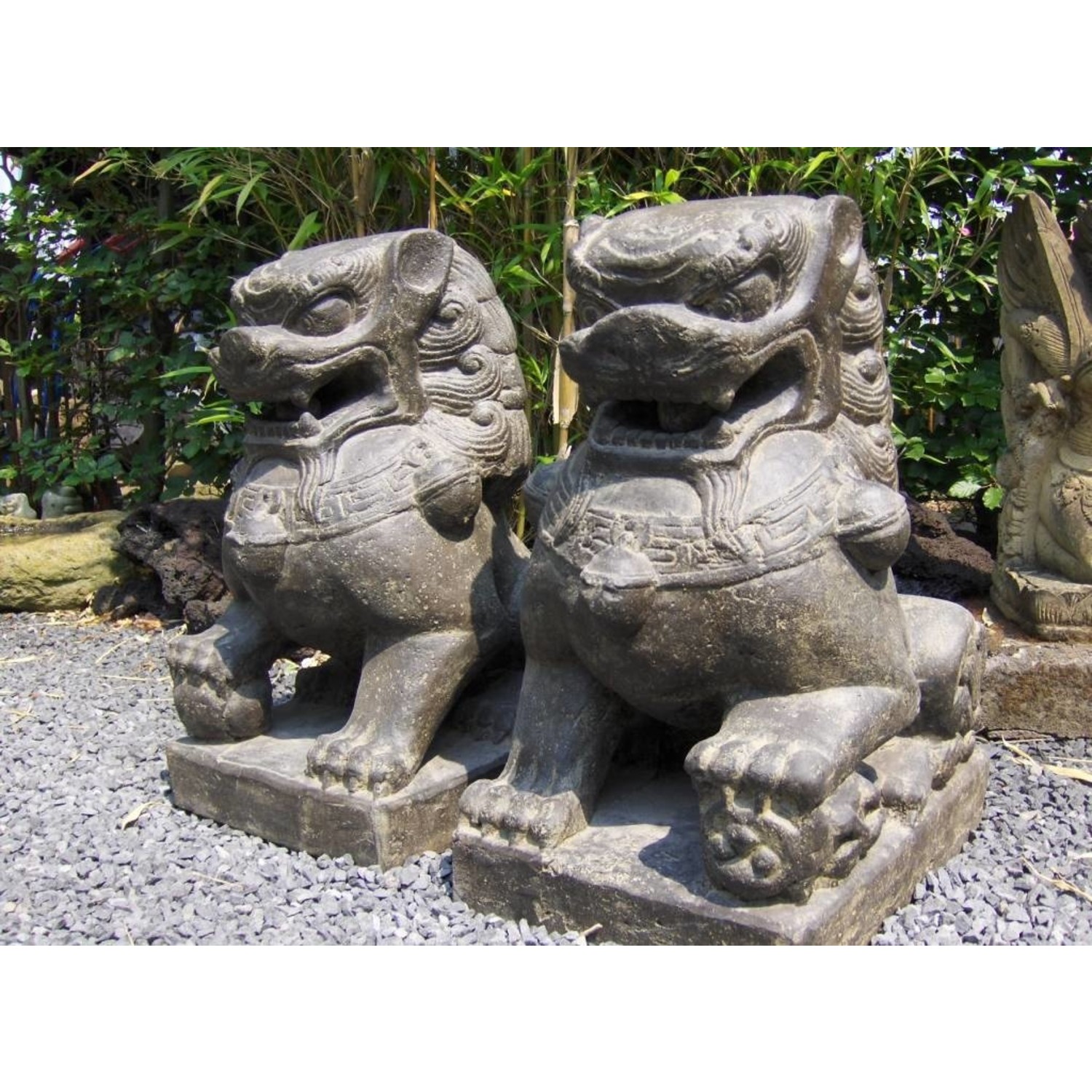 Stenen Leeuwen set chinese tempelwachters 3 maten - Eliassen & Garden Pleasure