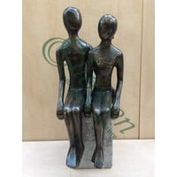 Sitzendes Paar Bronzestatue