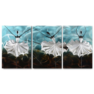 Schilderij aluminium  drieluik Ballerina  blank 60x120cm