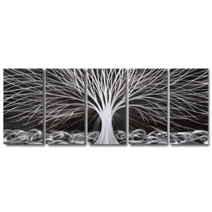 Schilderij aluminium  vijfluik  Fantasie boom 60x150cm