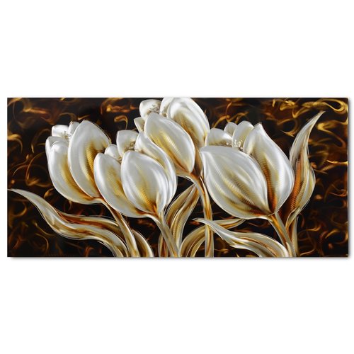 Aluminum painting Tulips 60x120cm