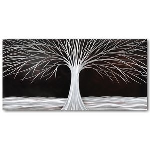 Painting aluminum Tree in the night 80x160cm