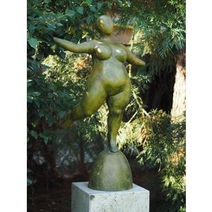 Eliassen Bronzen beeld van dikke dame in 2 kleuren