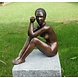 Eliassen Statue sitzende nackte Frau aus Bronze Eliassen Statue sitzende nackte Frau aus Bronze