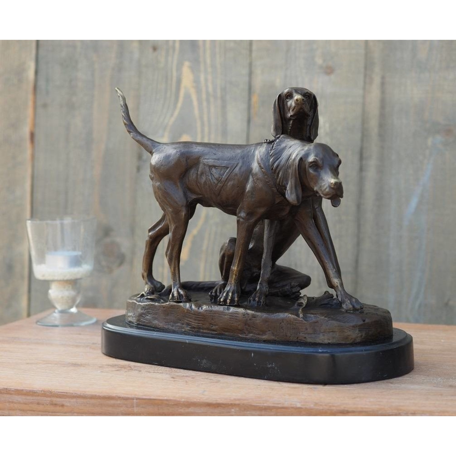 berouw hebben Waterig Onmogelijk Beeld brons staande en zittende hond - Eliassen Home & Garden Pleasure