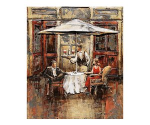 Malerei Metall 3d 60x120cm Blaues Auto Eliassen Home Garden