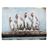 3D-Malerei 100x75cm Hühner