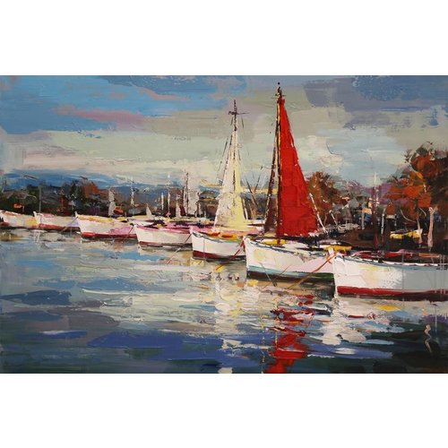 Oil on canvas painting 120x90cm Port Oil on canvas painting 120x90cm Port