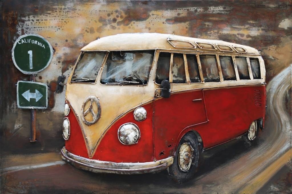 speler Overleven Pence 3D schilderij metaal 120x80cm VW bus rood met verkeers bord | Eliassen -  Eliassen Home & Garden Pleasure