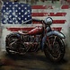 Schilderij 3D metaal 100x100cm USA vlag Schilderij 3D metaal 100x100cm USA vlag