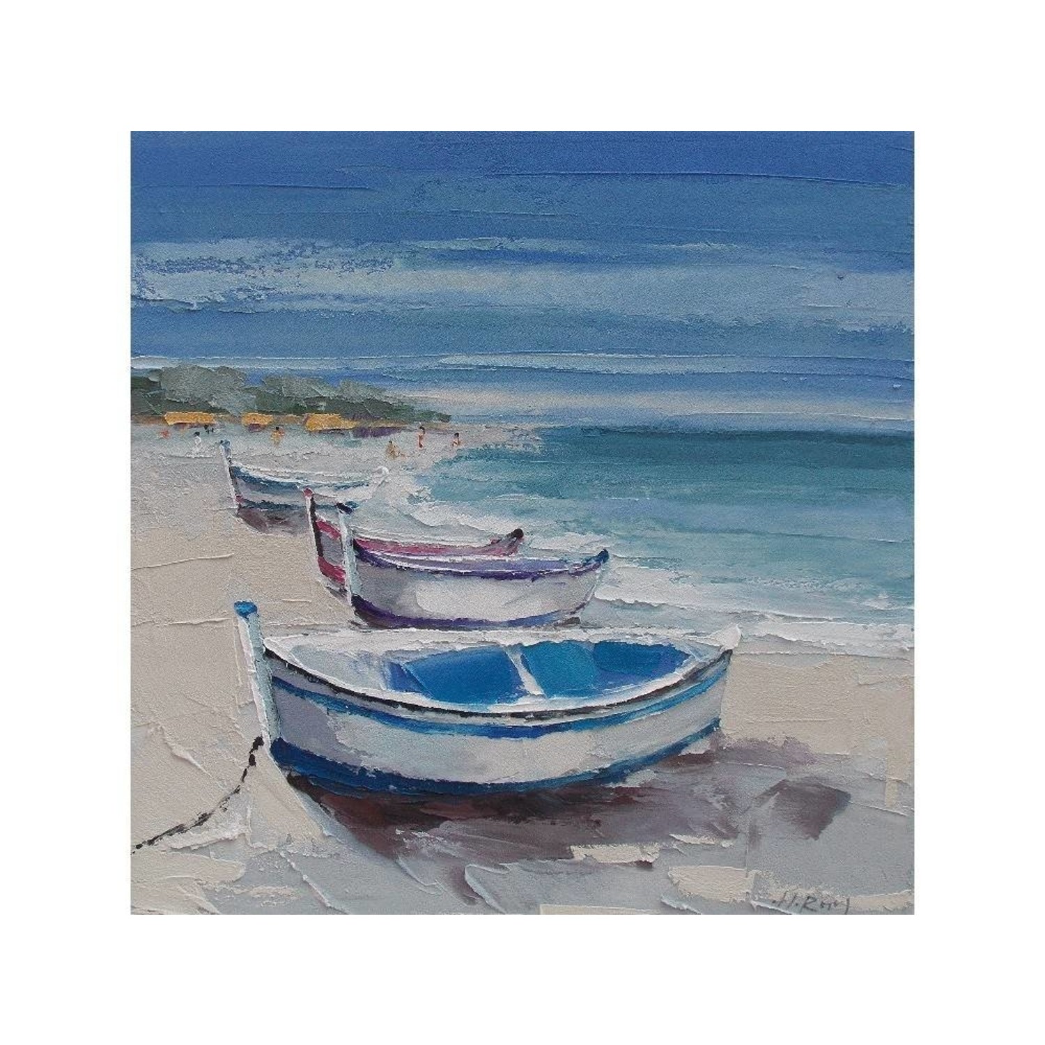 Voorwaarden afbetalen Goneryl Canvas schilderij 100 x 100 cm Bootjes op strand | Eliassen - Eliassen Home  & Garden Pleasure