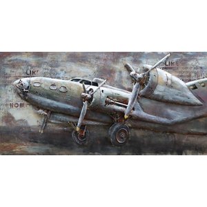 Eliassen 3D Malerei Metallflugzeug Lancaster 70x140cm