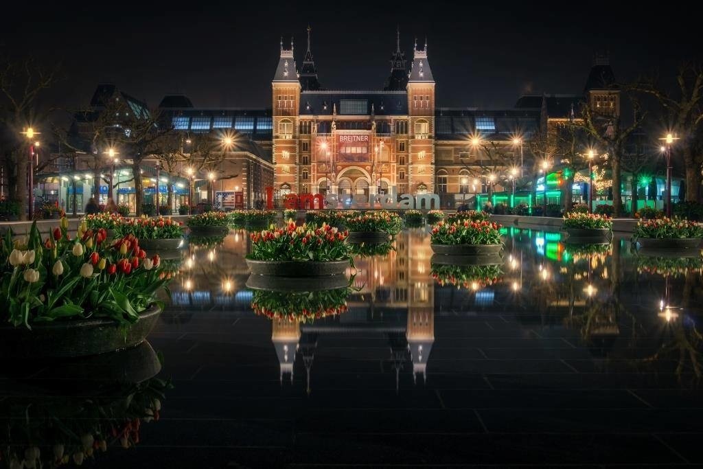 Glasschilderij Amsterdam Rijksmuseum 80x120cm - Eliassen Home & Garden  Pleasure