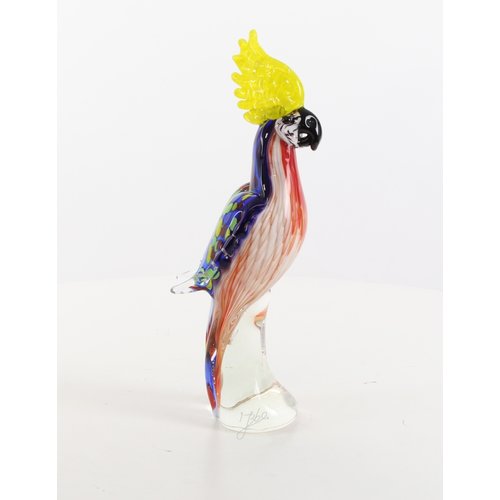 Glass statue Murano-style parrot Glass statue Murano-style parrot