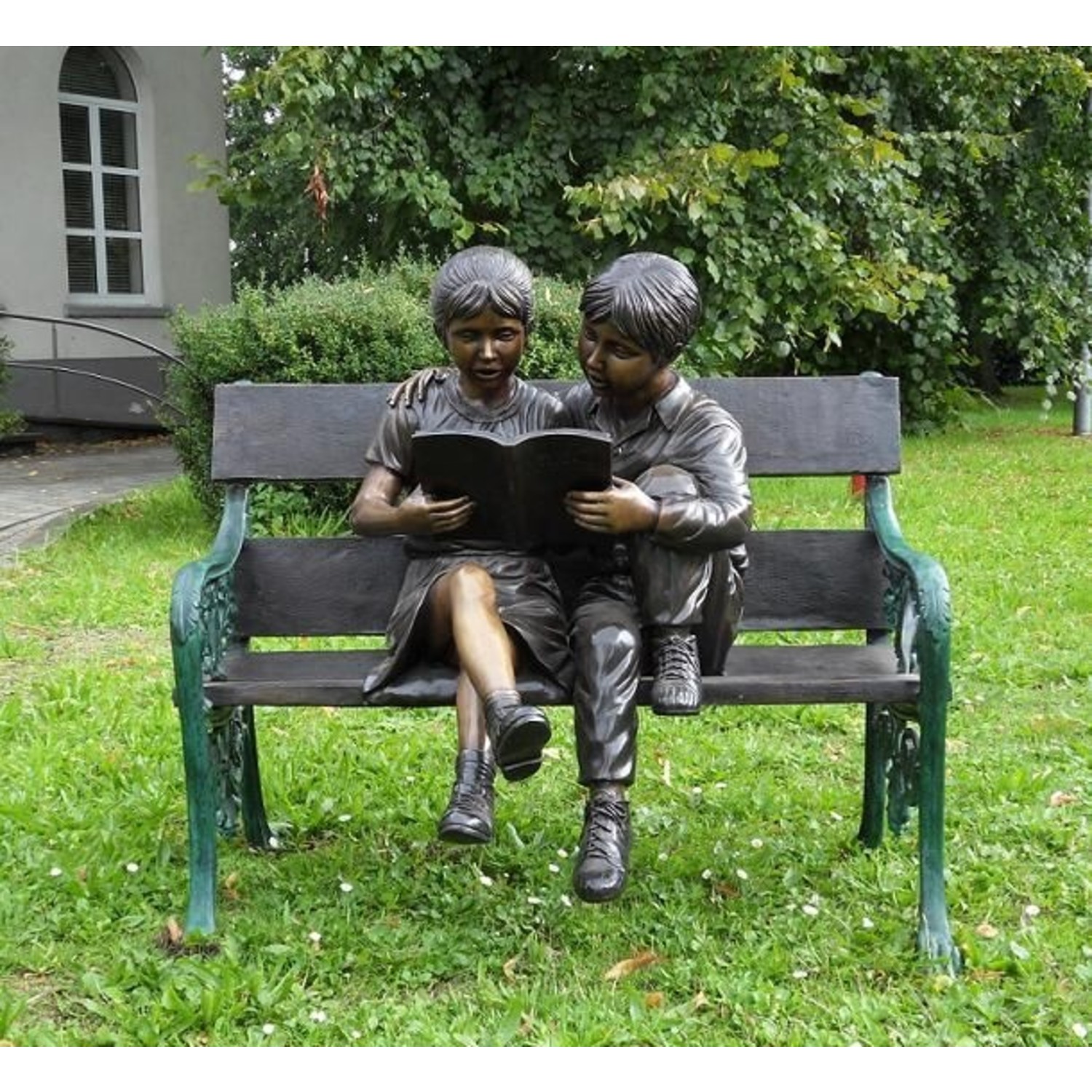 Kiwi Adviseren Emulatie Beeld brons 2 kinderen op bank - Eliassen Home & Garden Pleasure