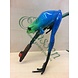 Eliassen Image bronze blue frog on twig Eliassen Image bronze blue frog on twig