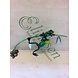 Eliassen Bronze statue two green frogs on a twig Eliassen Bronze statue two green frogs on a twig