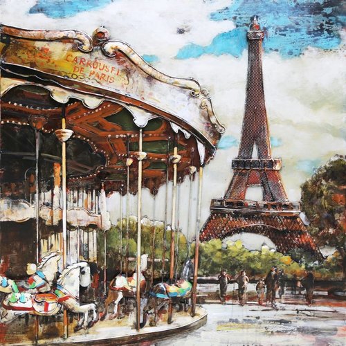 Eliassen Metal 3d painting 100x100cm Merry-go-round Eliassen Metal 3d painting 100x100cm Merry-go-round