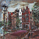Schilderij 3D metaal Herengracht 100x100cm Schilderij 3D metaal Herengracht 100x100cm