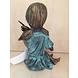 Eliassen Image bronze girl with pansy Eliassen Image bronze girl with pansy