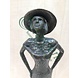 Eliassen Beeld brons vrouw met hoed modern Eliassen Beeld brons vrouw met hoed modern