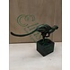 Bronzeskulptur eines laufenden Puma Bronzeskulptur eines laufenden Puma