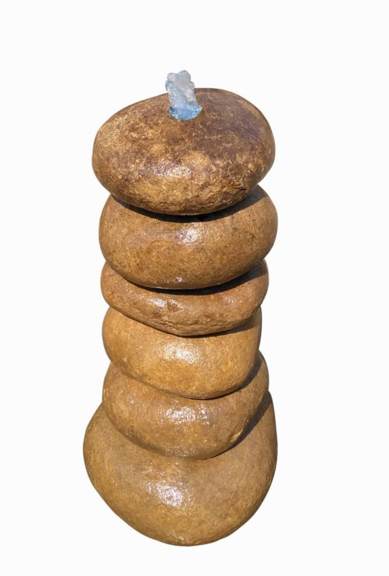 Brown Stone Water Fountain Stone Towers in 4 Sizes Eliassen.nl