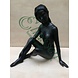 Bronzen beeld Zittend naakt Bronzen beeld Zittend naakt