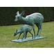 Bronzehirsch mit Baby Bronzehirsch mit Baby