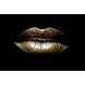 Glasschilderij gouden lippen 80x120cm Glasschilderij gouden lippen 80x120cm