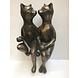 Bronzen beeld kussende poezen Bronzen beeld kussende poezen