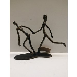 Bronze couple running