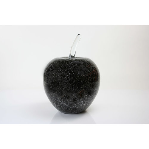 Glas beeld Appel zwart 25cm Glas beeld Appel zwart 25cm