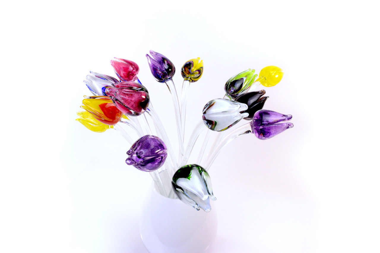 Glazen bloem Tulp multi rood - Eliassen - Eliassen Home & Garden Pleasure