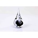 Kristallglas Tropfen kleine runde schwarz / weiß 12cm Kristallglas Tropfen kleine runde schwarz / weiß 12cm