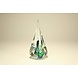Kristalglas Druppel groen/blauw vierkant 12cm Kristalglas Druppel groen/blauw vierkant 12cm