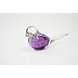 Beeld glas Vogel violet-paars met witte strepen Beeld glas Vogel violet-paars met witte strepen