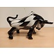 Glazen beeld stier wit/zwart 27cm Glazen beeld stier wit/zwart 27cm