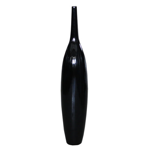 Dekorative Vase schlank schwarz hochglänzend Dekorative Vase schlank schwarz hochglänzend