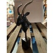 Bok gladde hoorns Brons 10x38cm hoog Bok gladde hoorns Brons 10x38cm hoog