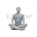 Man meditating sitting on cube Man meditating sitting on cube