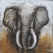 Schilderij 3d Kop van Olifant 100x100cm Schilderij 3d Kop van Olifant 100x100cm