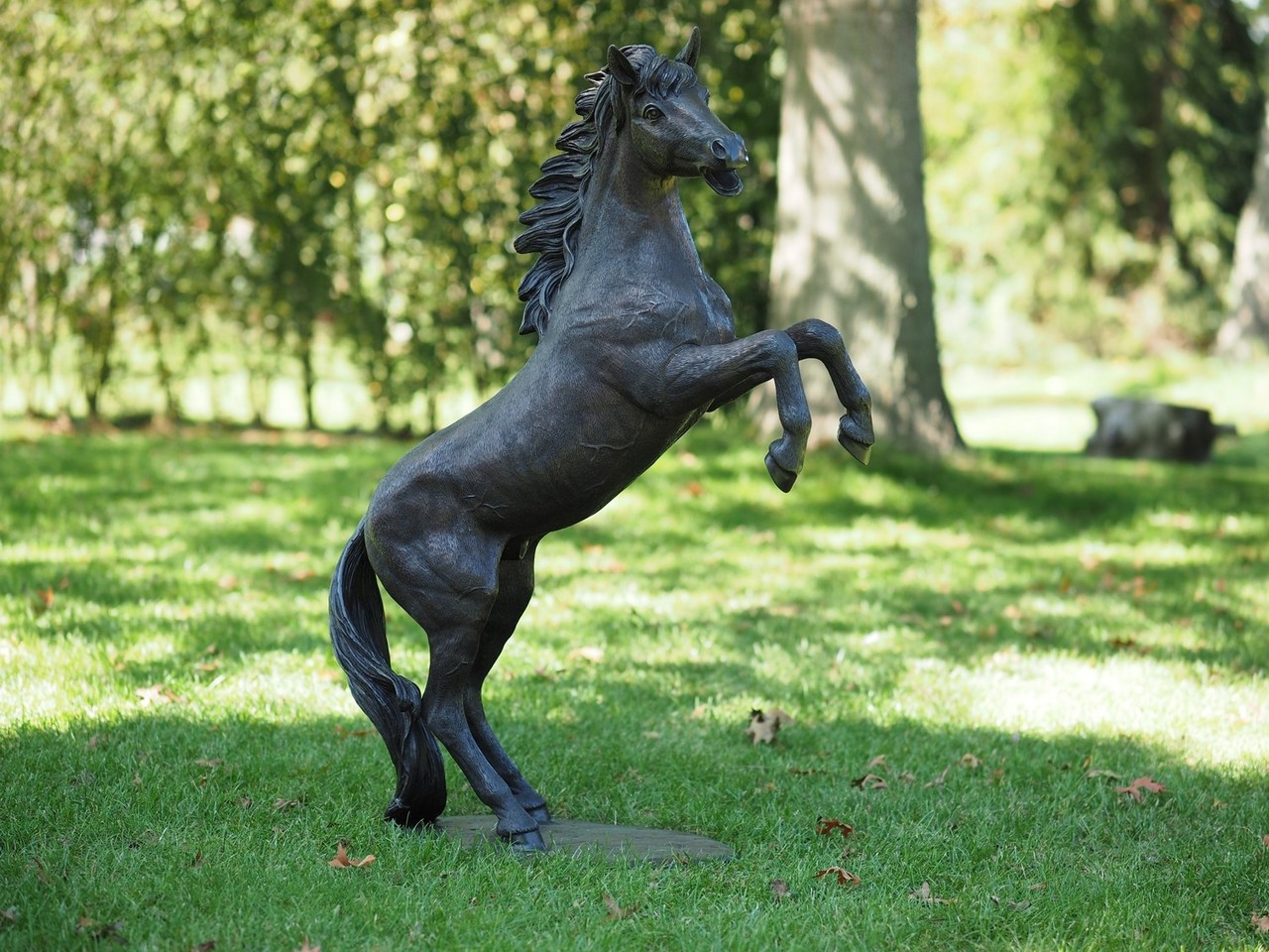 eend kalf Preventie Beeld brons 100cm steigerend paard - Eliassen Home & Garden Pleasure