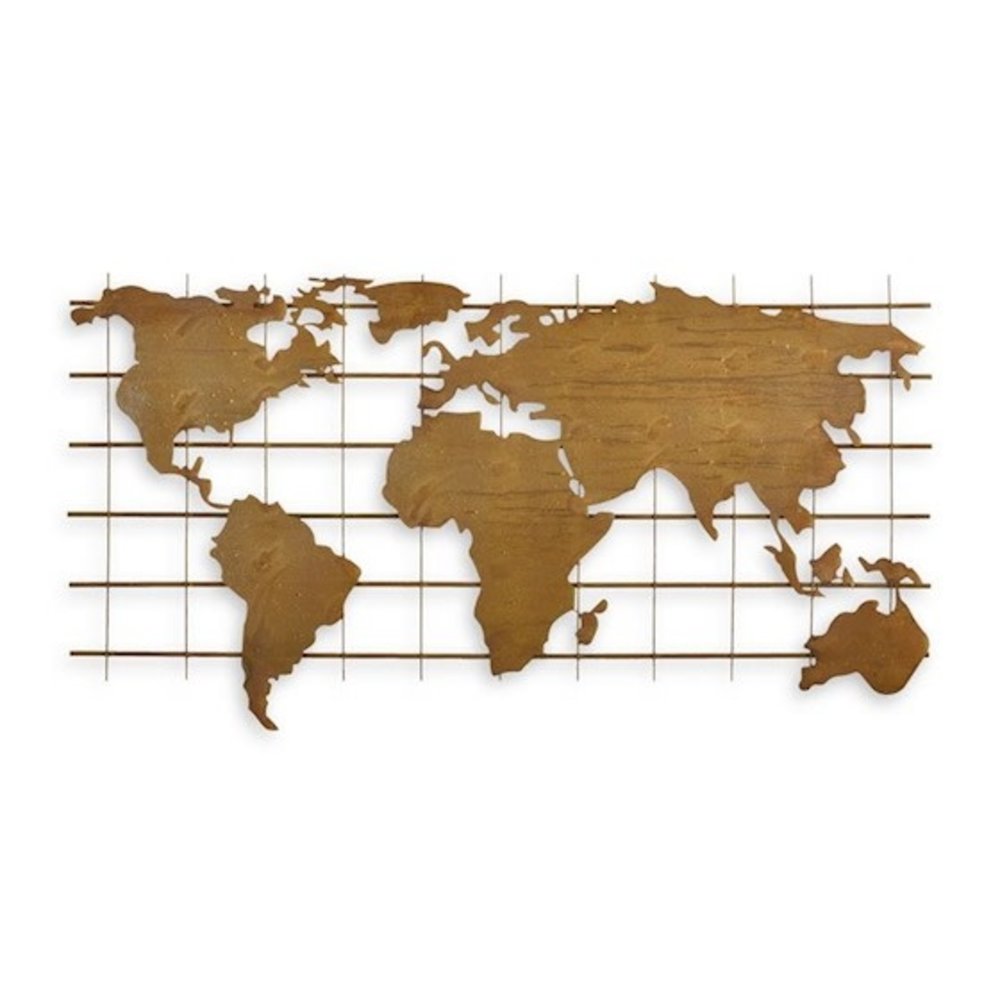 Metal wall decoration world map metal 112cm Eliassen Home & Garden