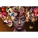 Glass painting Head with flowers and butterflies 80x120cm Glass painting Head with flowers and butterflies 80x120cm