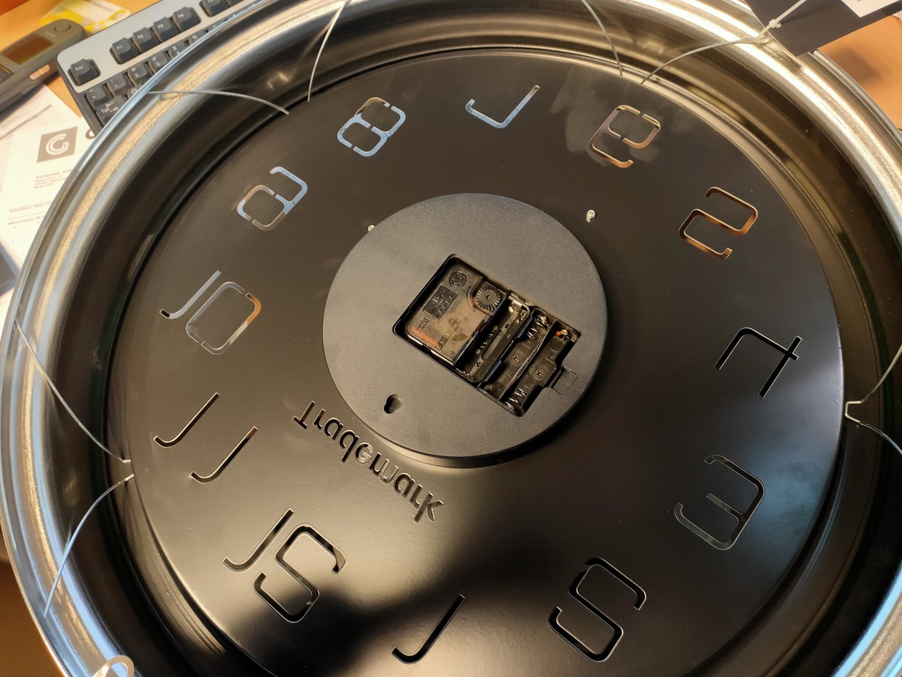 Uhr mit Zahnrädern Glänzendes Silber 53cm