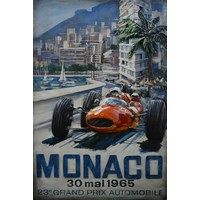 Metalen 3d schilderij Monaco 1965