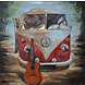 Metal 3d painting Volkswagen with guitar Metal 3d painting Volkswagen with guitar