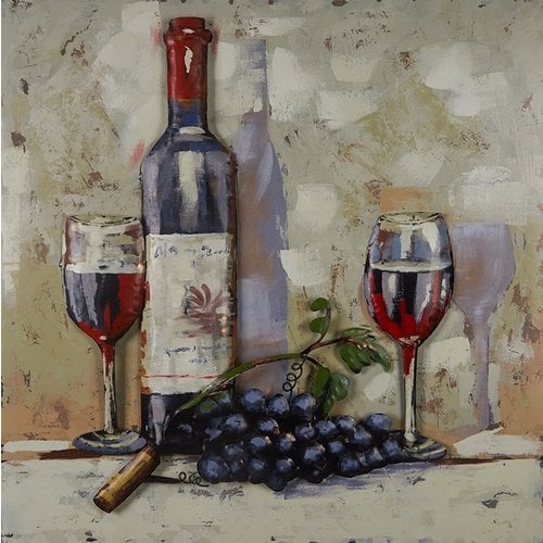 Metalen 3d schilderij Rode wijn